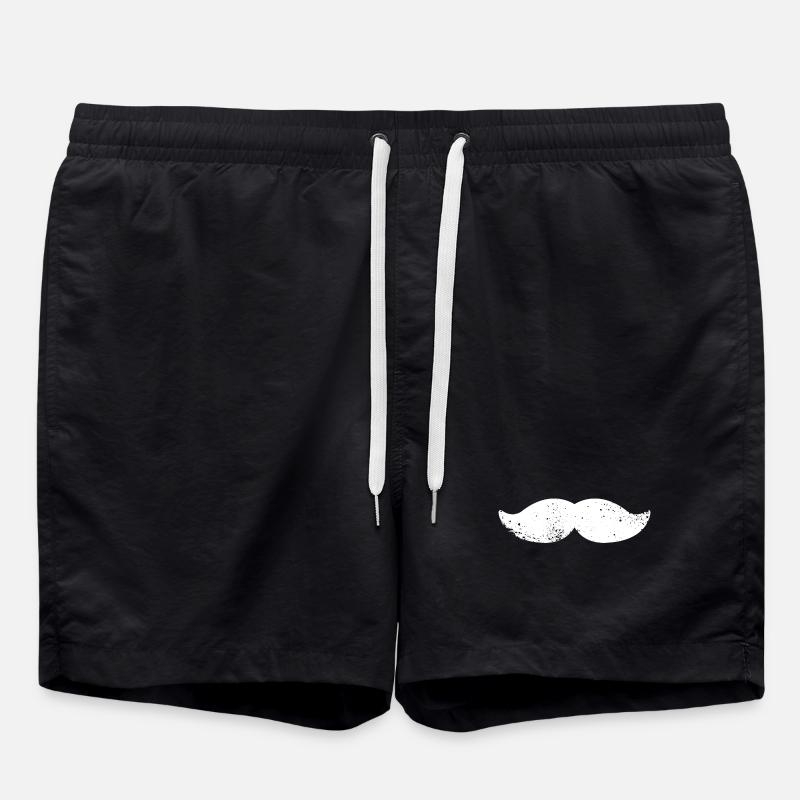 moustache barbe moustache hippie - Short de bain - noir