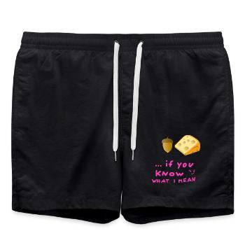 Fromage de chêne Mot de jeunesse gland fromage hygiène corps - Short de bain - noir - Devant - AI Model Male 185 light (185cm)