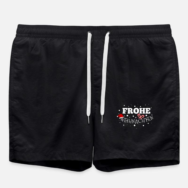 Frohe Weihnachten - Badeshorts - Schwarz
