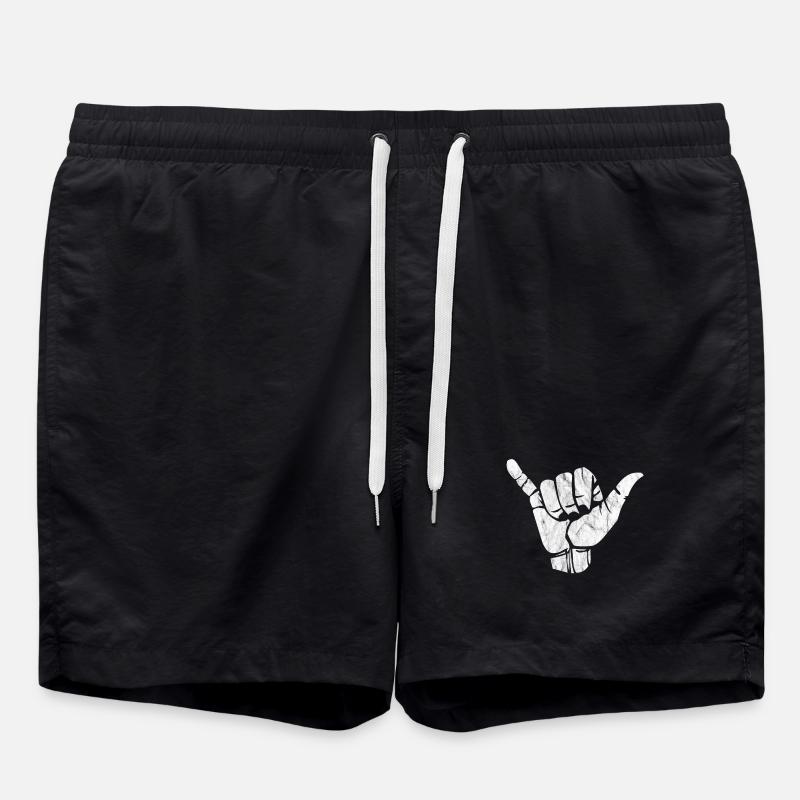 Shaka hand sign Hang - Swim Trunks - black