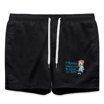 Schwangerschaft Schwanger Baby - Badeshorts - Schwarz - Vorne - AI Model Male 185 light (185cm)