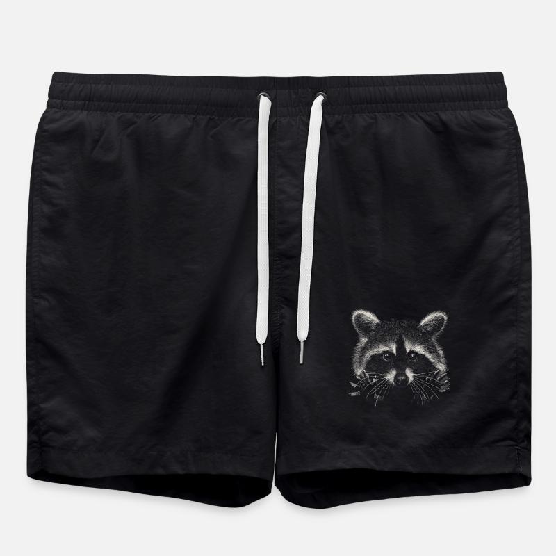 Waschbär - Badeshorts - Schwarz