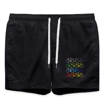 summer sport bike - Swim Trunks - black - Front - AI Model Male 185 light (185cm)