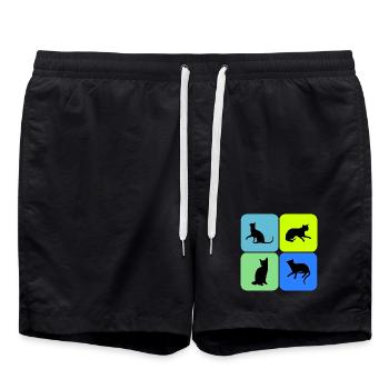 chat chat chat, cadeau - Short de bain - noir - Devant - AI Model Male 185 light (185cm)
