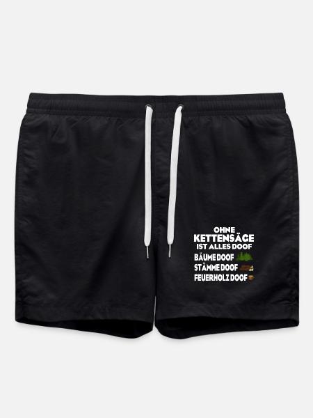 Ohne Kettensäge doof - Badeshorts - Schwarz