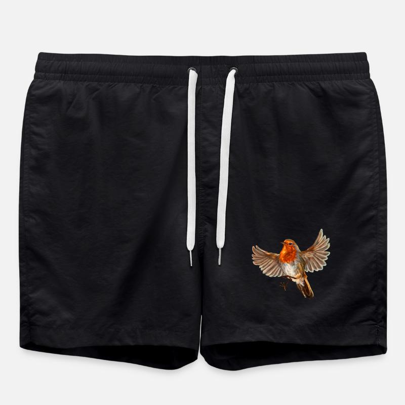 robin bird - Swim Trunks - black