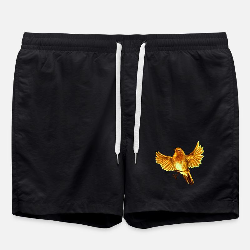 gelber Vogel - Badeshorts - Schwarz