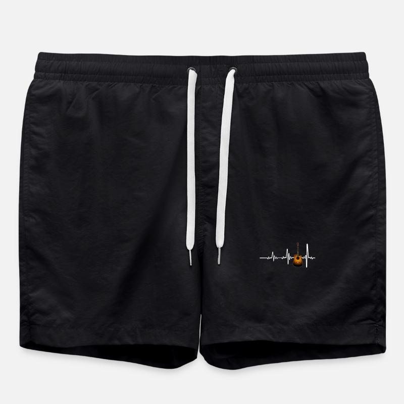 Herzschlag Gitarre Design - Badeshorts - Schwarz