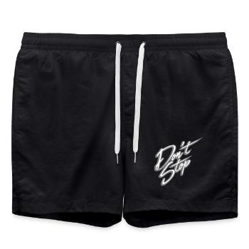 don t stop contour text logo races do not stop - Swim Trunks - black - Front - AI Model Male 185 light (185cm)