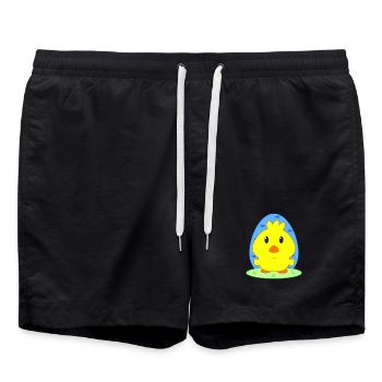 Chicks, Easter, animals for children, sweet chicks - Swim Trunks - black - Front - AI Model Male 185 light (185cm)