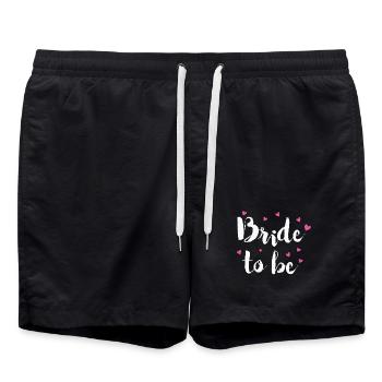 Bachelorette Party Bride Groom Wedding - Swim Trunks - black - Front - AI Model Male 185 light (185cm)