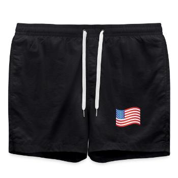  American Flag  - Swim Trunks - black - Front - AI Model Male 185 light (185cm)