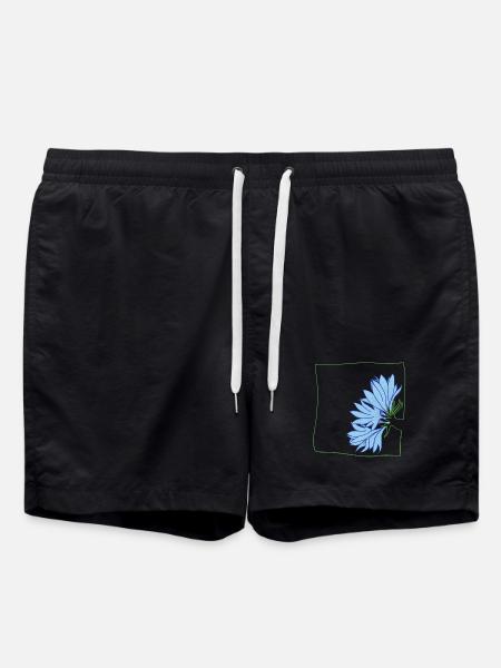 Kornblume minimalistisch - Badeshorts - Schwarz