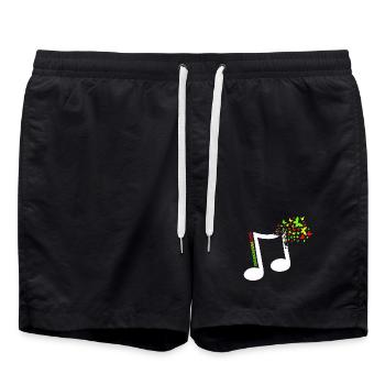 Colored butterfly note - Swim Trunks - black - Front - AI Model Male 185 light (185cm)