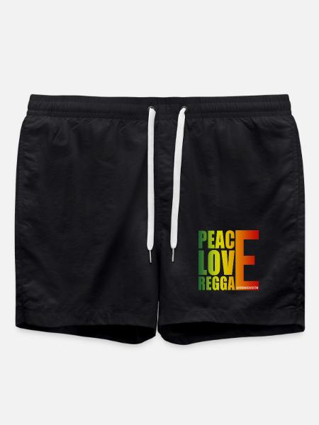 Peace Love Reggae Gradient - Swim Trunks - black