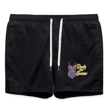 Bikini d'été - Short de bain - noir - Devant - AI Model Male 185 light (185cm)
