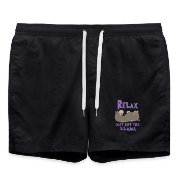 Relax Lama - Swim Trunks - black - Front - AI Model Male 185 light (185cm)