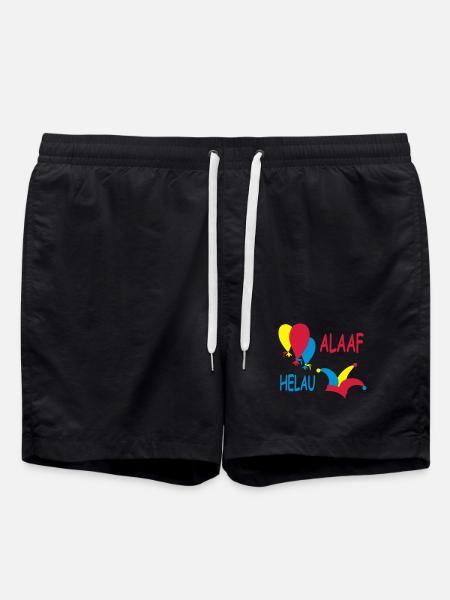 Farbenfrohe Karneval und Clown-Illustration - Badeshorts - Schwarz