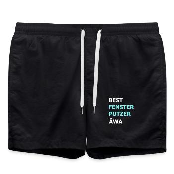 Bester Fensterputzer Reiniger Hausmann Geschenk - Badeshorts - Schwarz - Vorne - AI Model Male 185 light (185cm)