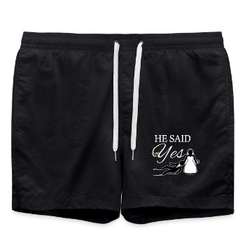 Bachelor bachelorette fête de mariage - Short de bain - noir - Devant - AI Model Male 185 light (185cm)