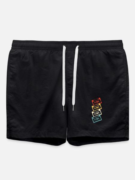 80s music - Swim Trunks - black