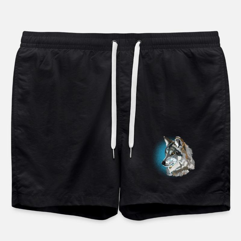 wolf - Swim Trunks - black