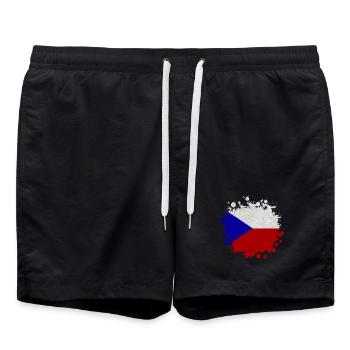 Czech Republic Klecks / Gift Prague Flag - Swim Trunks - black - Front - AI Model Male 185 light (185cm)