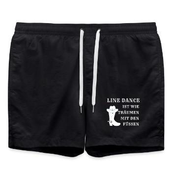 Line Dance ist wie Träumen mit den Füßen - Badeshorts - Schwarz - Vorne - AI Model Male 185 light (185cm)