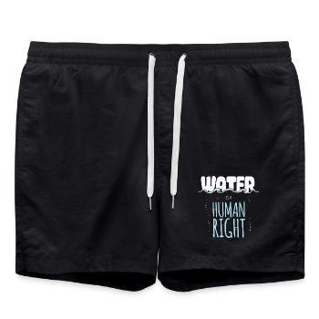 Water is a Human Right - Short de bain - noir - Devant - AI Model Male 185 light (185cm)