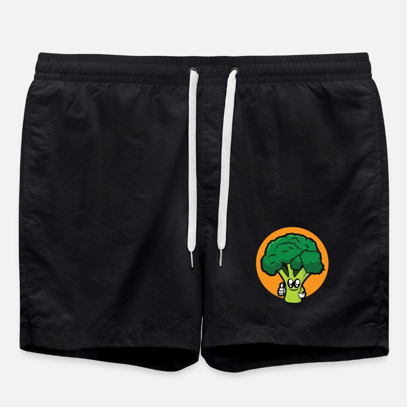 Lustiger Brokoli - Badeshorts - Schwarz