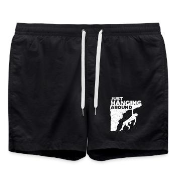 Felsklettern Bergsteigen Boulder Klettern Lustig - Badeshorts - Schwarz - Vorne - AI Model Male 185 light (185cm)