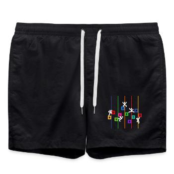 Boulder Klettern Bergsteigen Lustig Witzig Sport - Badeshorts - Schwarz - Vorne - AI Model Male 185 light (185cm)