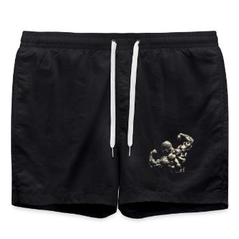 Bodybuilding - Swim Trunks - black - Front - AI Model Male 185 light (185cm)