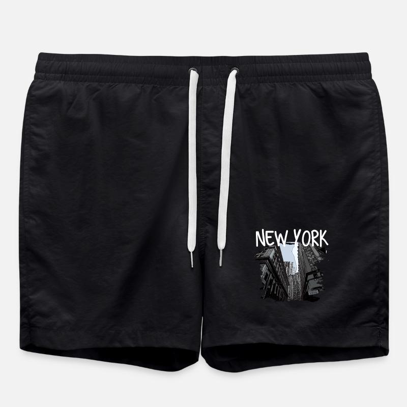 New York - Badeshorts - Schwarz
