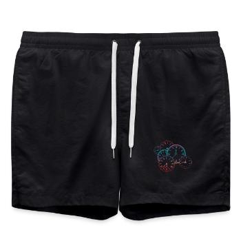 Vintage clock - Swim Trunks - black - Front - AI Model Male 185 light (185cm)