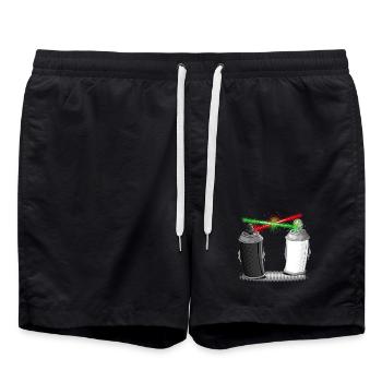 Graffiti wars - Badeshorts - Schwarz - Vorne - AI Model Male 185 light (185cm)