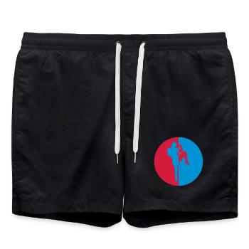 Kickboxing / Kick-Boxeur / Kick Boxing / - Short de bain - noir - Devant - AI Model Male 185 light (185cm)