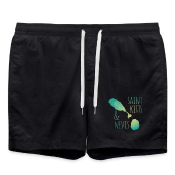 Saint Kitts and Nevis - Swim Trunks - black - Front - AI Model Male 185 light (185cm)