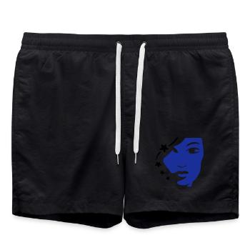 Girl's Face Face Woman's Face - Swim Trunks - black - Front - AI Model Male 185 light (185cm)