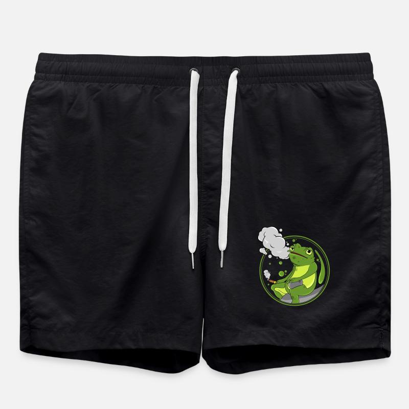Frosch als Raucher mit Zigarre - Badeshorts - Schwarz