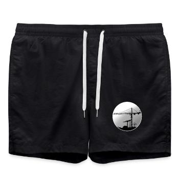 Grue grutier - Short de bain - noir - Devant - AI Model Male 185 light (185cm)