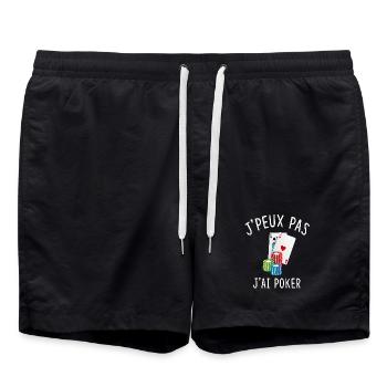 J'PEUX PAS J'AI POKER - Short de bain - noir - Devant - AI Model Male 185 light (185cm)