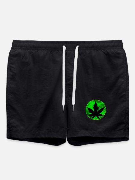 Cannabisblatt - Badeshorts - Schwarz