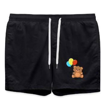 Ours en peluche avec des ballons - Short de bain - noir - Devant - AI Model Male 185 light (185cm)