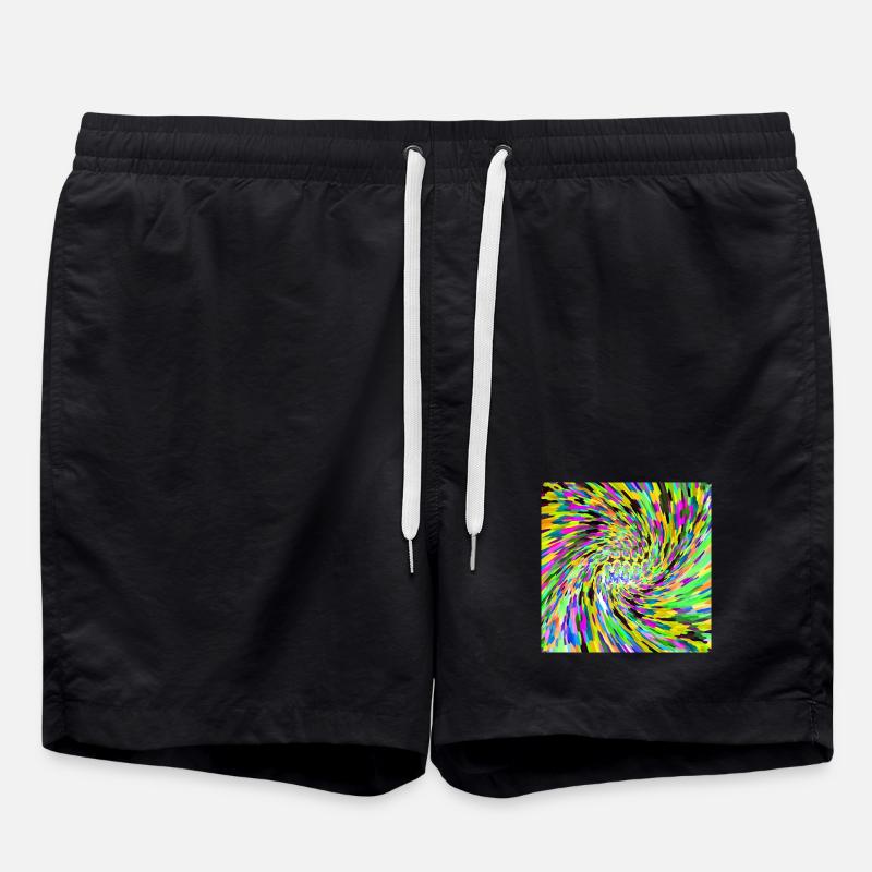 Psychedelischer Wirbel - Badeshorts - Schwarz