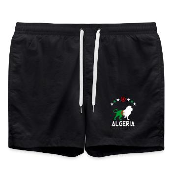 Algeria Lion Flags Design/ Gift - Swim Trunks - black - Front - AI Model Male 185 light (185cm)