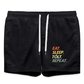 Eat Sleep Tölt Repeat - Cheval cadeau islandais - Short de bain - noir - Devant - AI Model Male 185 light (185cm)