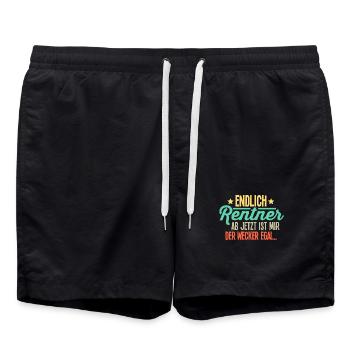Rentner - Badeshorts - Schwarz - Vorne - AI Model Male 185 light (185cm)
