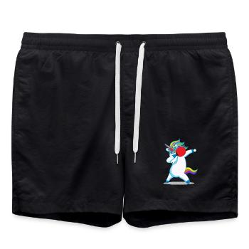 Tennis de table licorne tamponnant cadeau cheval licorne - Short de bain - noir - Devant - AI Model Male 185 light (185cm)