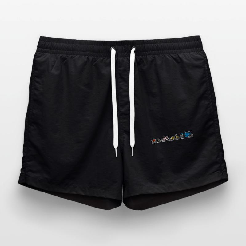 Biker evolution motorcycle development progress Swim Trunks